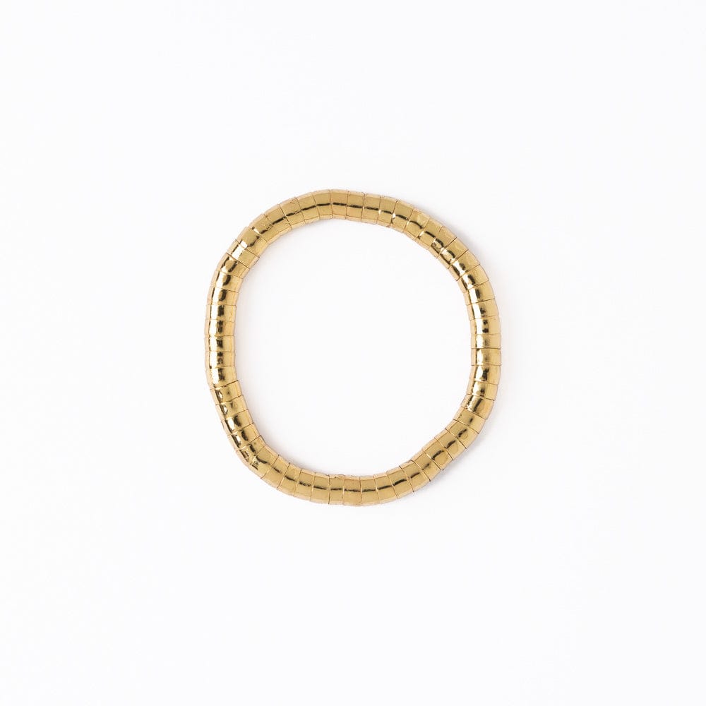 Lucille Round Bead Stretch Bracelet Brass Wholesale
