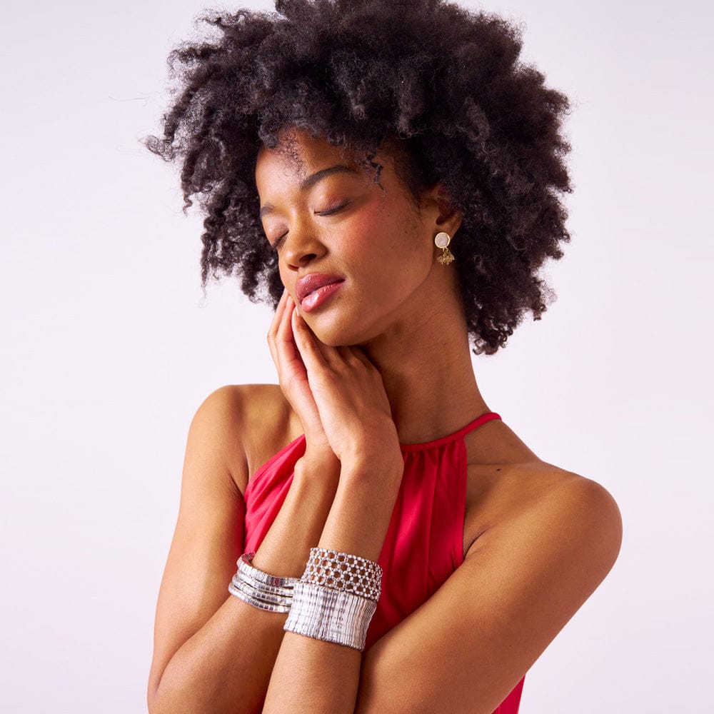 Winnie Wide Stretch Bracelet Silver Wholesale