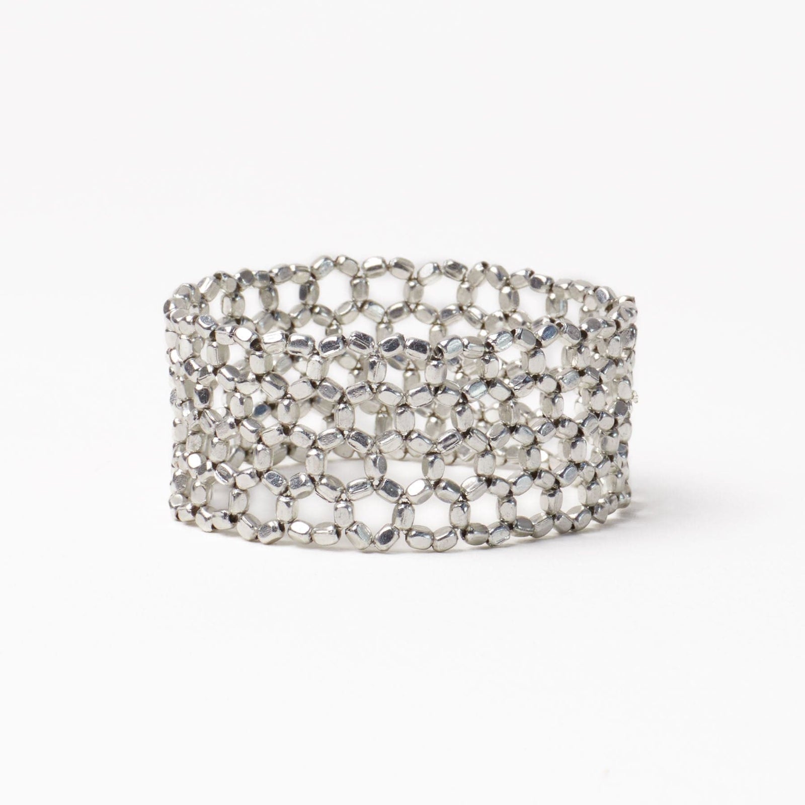 Winnie Small Bead Stretch Bracelet Silver Wholesale