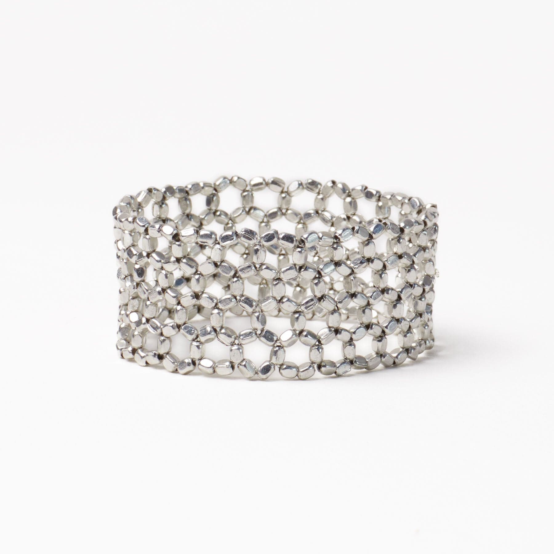 Winnie Small Bead Stretch Bracelet Silver Wholesale