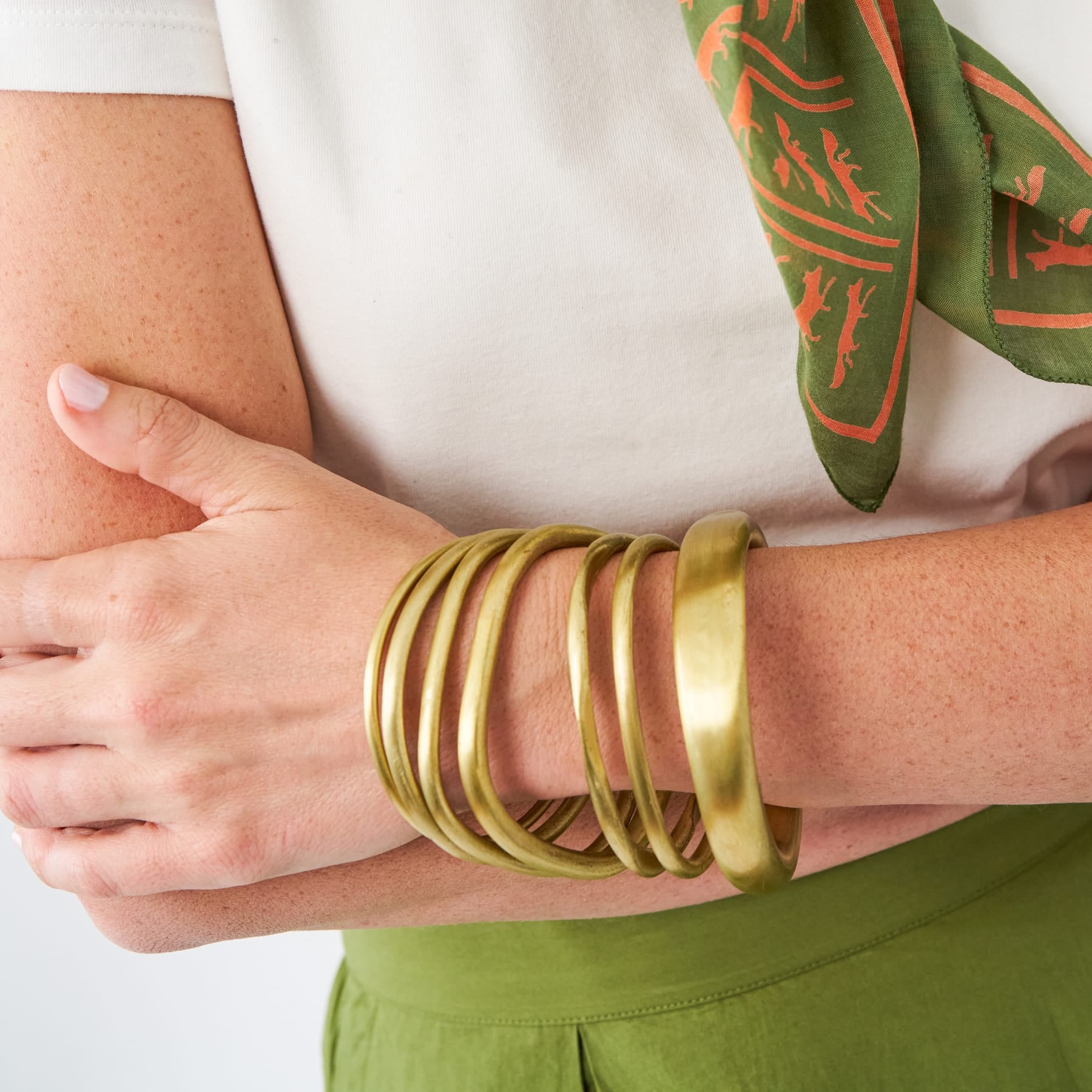 Campbell Bangle Set of 6 Matte Brass