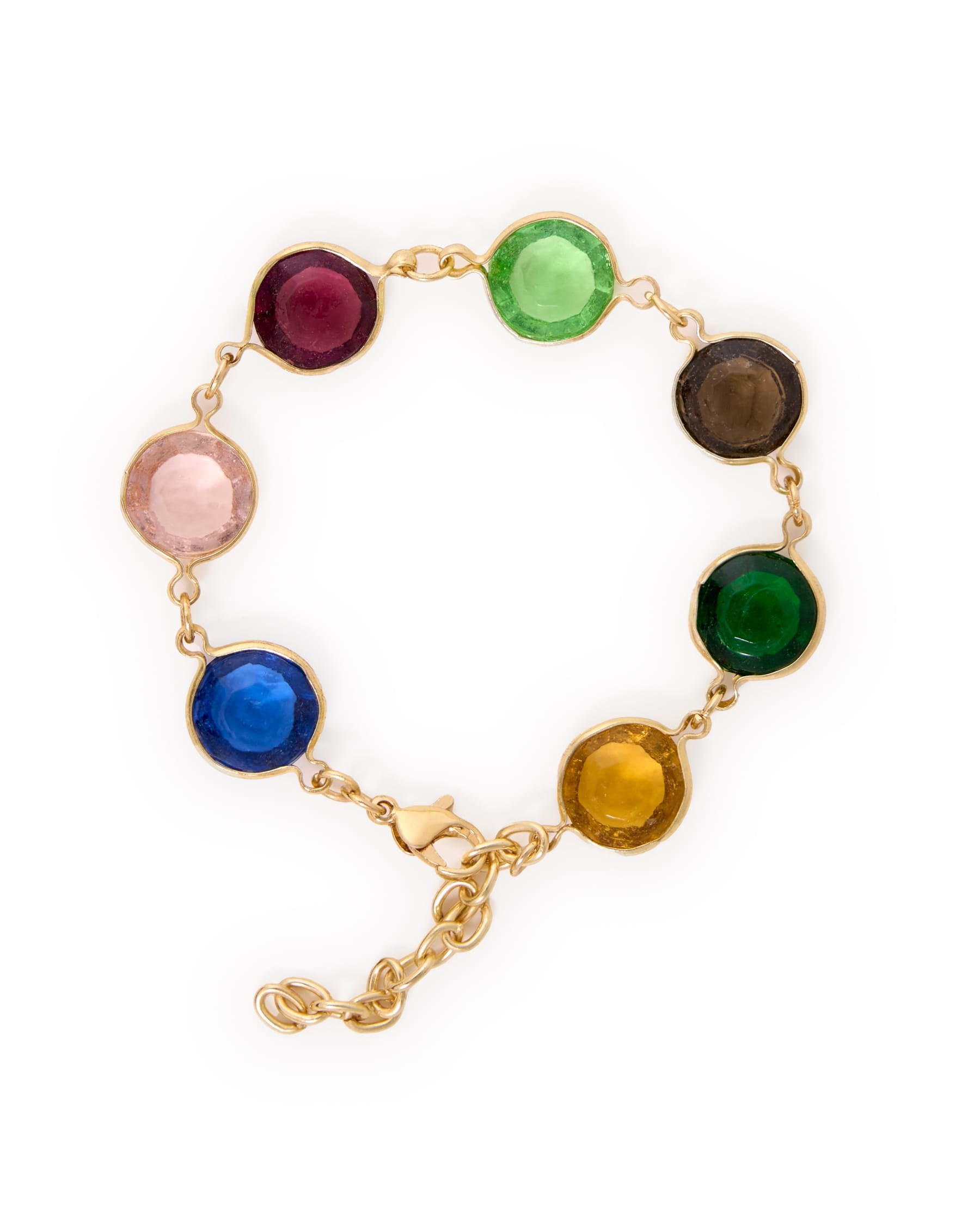 Jocelyn Color Glass Bracelet With Extension Multicolor