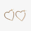 Heidi Heart Hoop Earrings Brass Wholesale