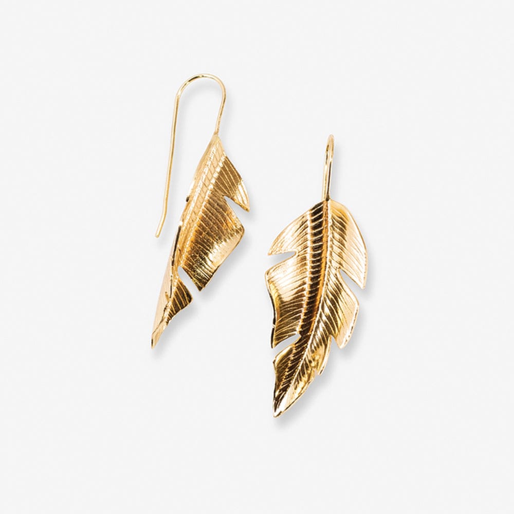 Marta Banana Leaf Threader Earrings Brass Wholesale