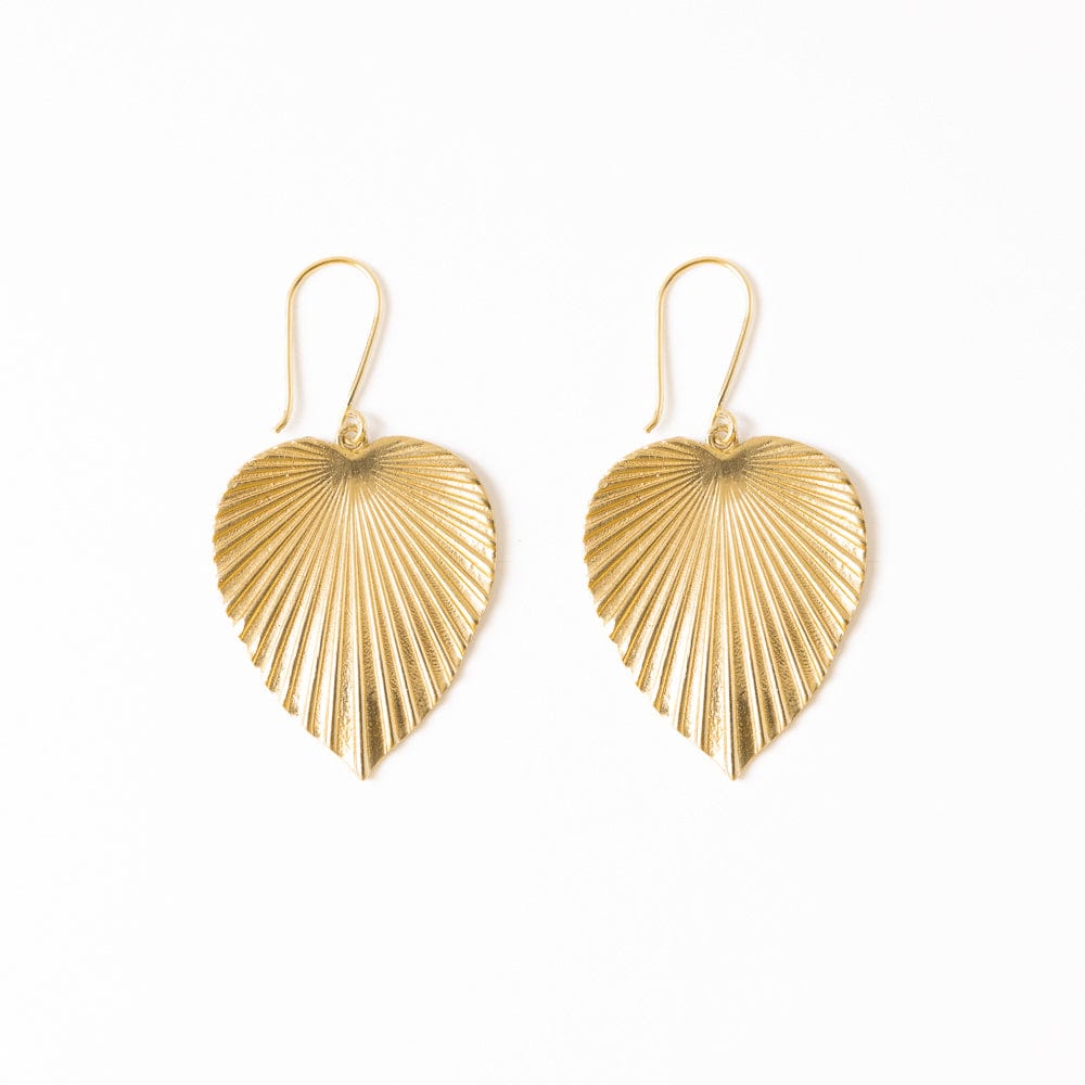 Fernanda Palmetto Dangle Earrings Brass Wholesale