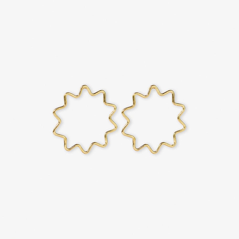 Gretchen Zigzag Circle Earrings Brass Wholesale