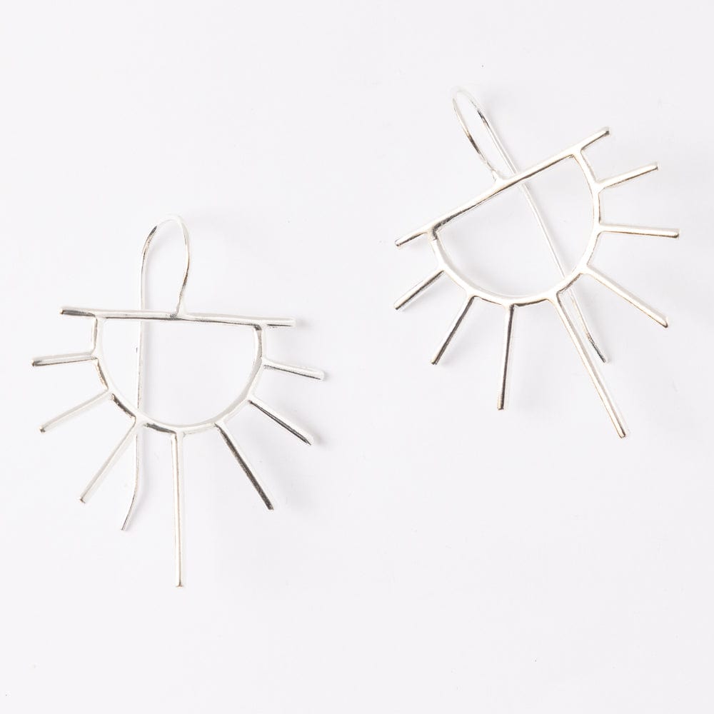 Gretchen Half Sun Threader Earrings Silver Wholesale