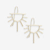 Gretchen Half Sun Threader Earrings Brass Wholesale