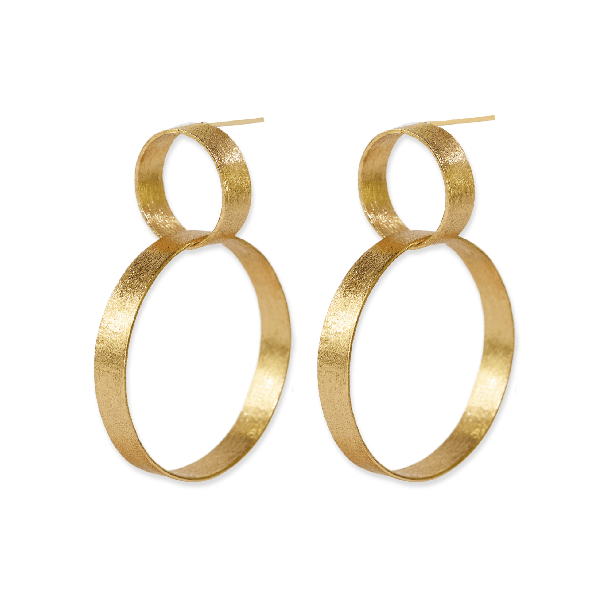 Gretchen Double Circle Earrings Brass Wholesale