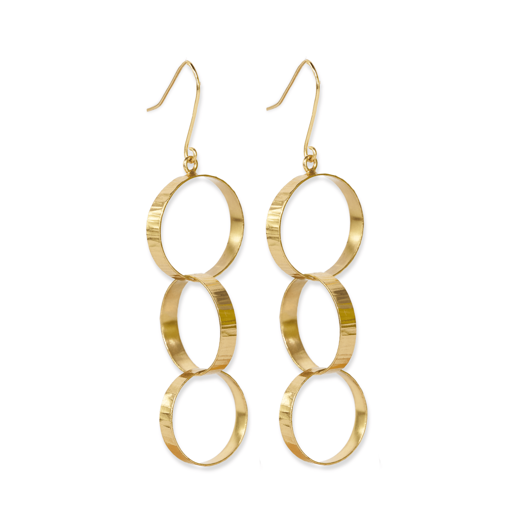 Gretchen Triple Circle Earrings Brass Wholesale