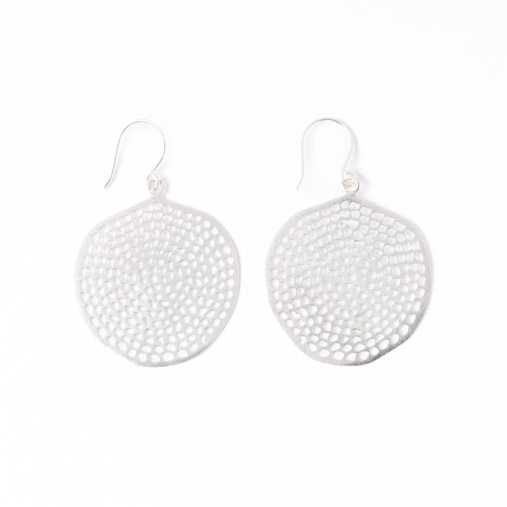 Gretchen Large Circle With Holes Earrings Silver Wholesale