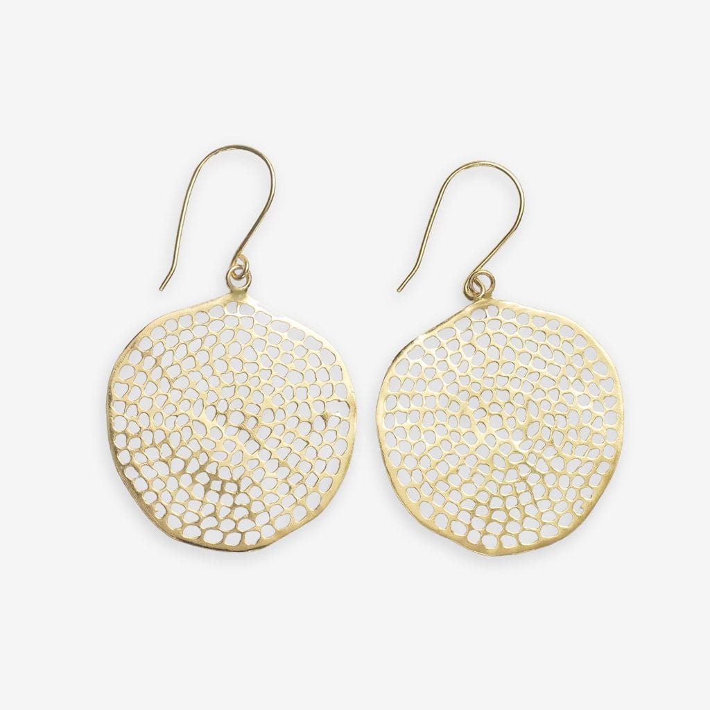 Gretchen Large Circle with Holes Earrings Brass Wholesale