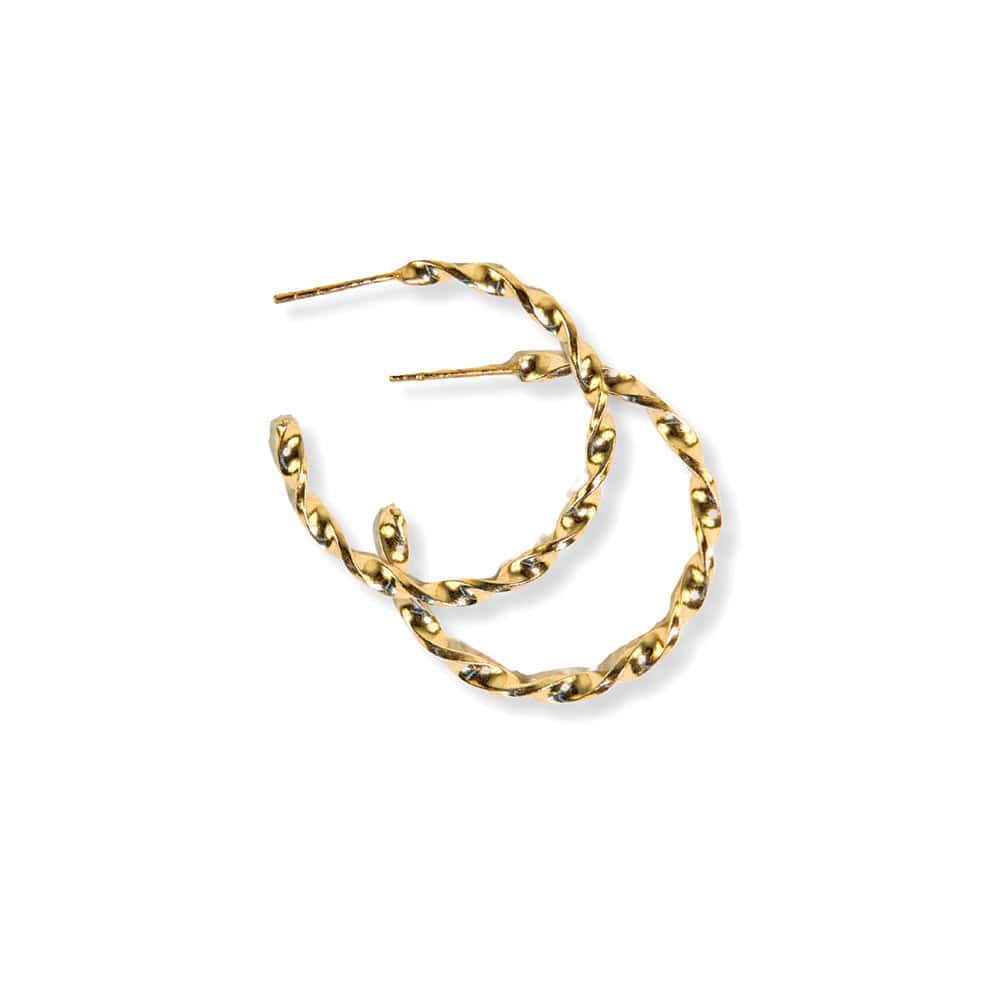 Gretchen Twisted Hoop Earrings Brass Wholesale