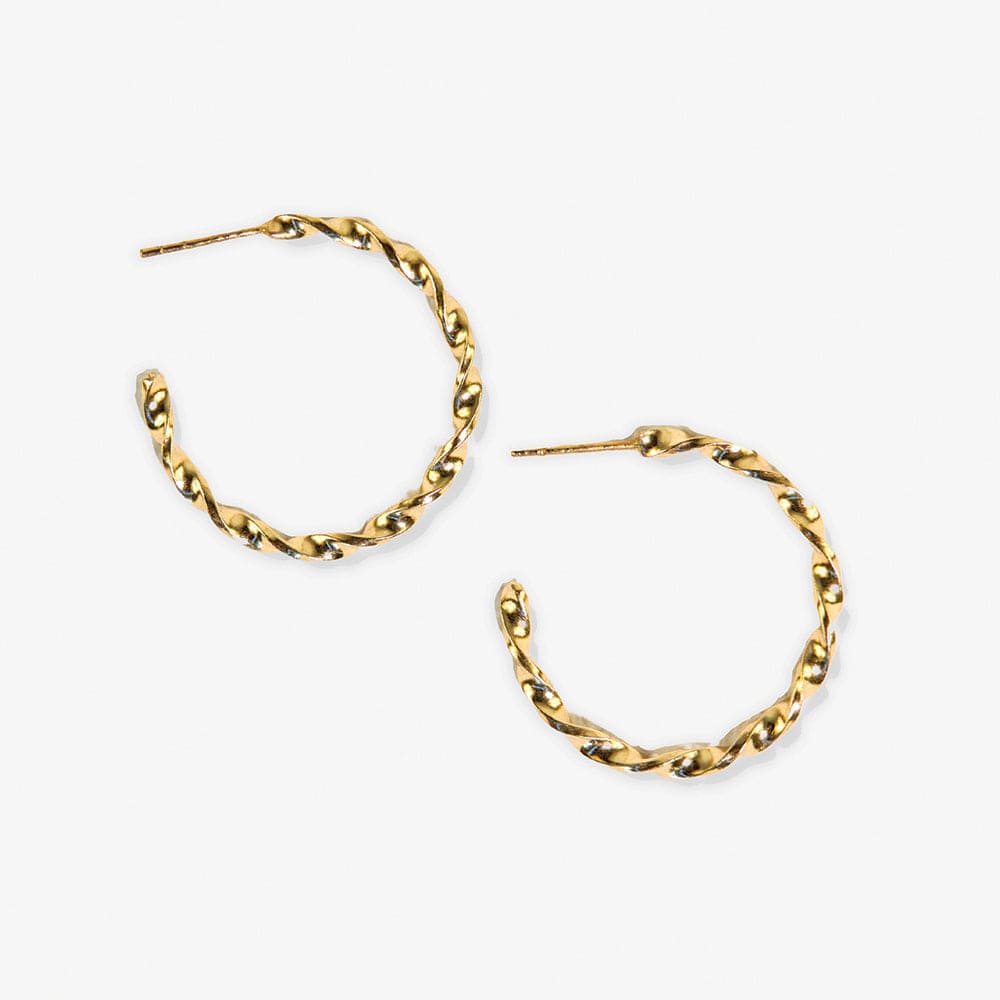 Gretchen Twisted Hoop Earrings Brass Wholesale