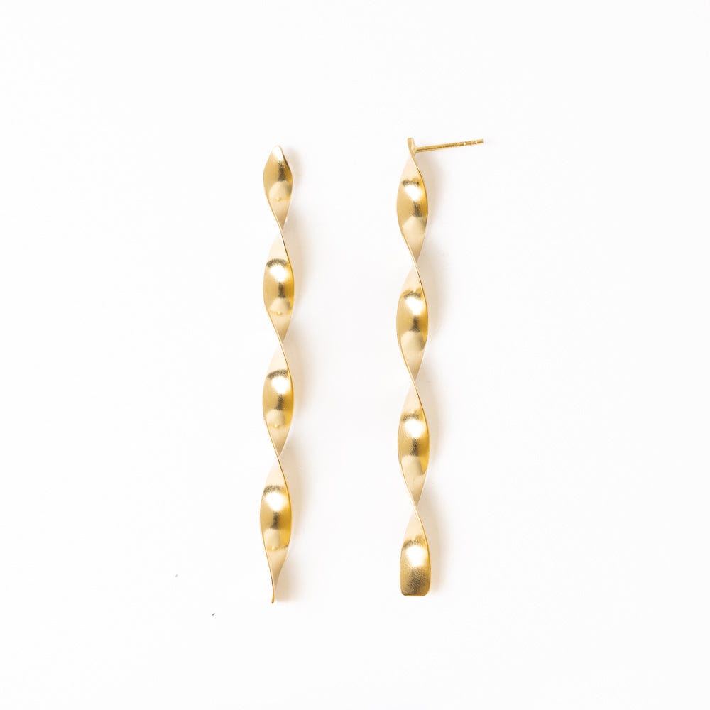 Piper Twisted Ribbon Drop Earrings Brass Wholesale