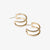 Celine Thick Double Bar Hoop Earrings Brass Wholesale