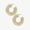 Lyric Caged Interior Flat Hoop Earrings Brass Wholesale