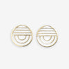 Coco Lines And Rainbow Rounded Post Earrings Brass Wholesale
