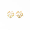 Coco Lines And Rainbow Rounded Post Earrings Brass Wholesale