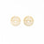 Coco Lines And Rainbow Rounded Post Earrings Brass Wholesale