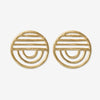 Coco Lines And Rainbow Rounded Post Earrings Brass Wholesale