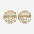 Coco Lines And Rainbow Rounded Post Earrings Brass Wholesale