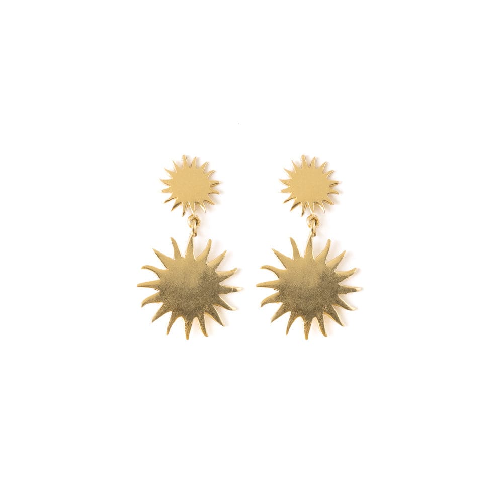 Emery Sunburst Drop Earrings Brass Wholesale