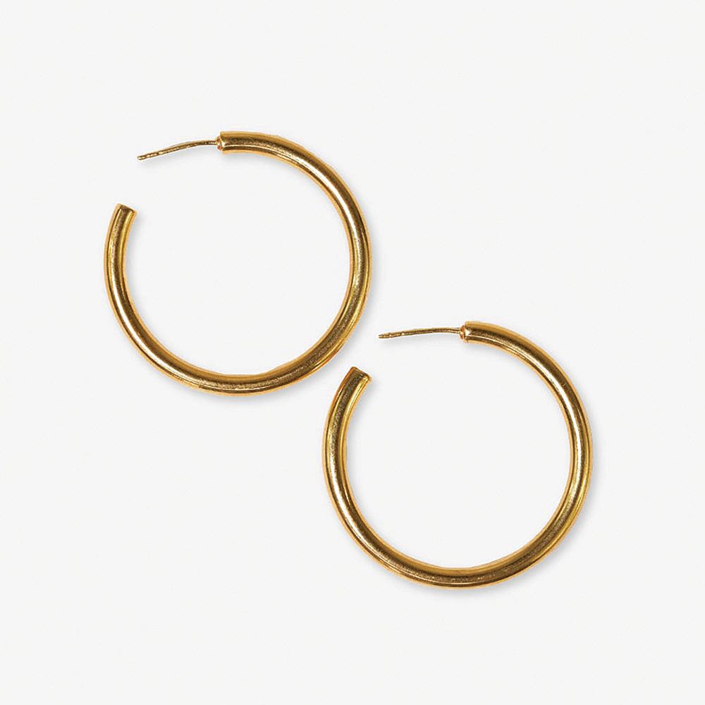 Marianne Everyday Large Chunky Hoop Earrings Brass Wholesale