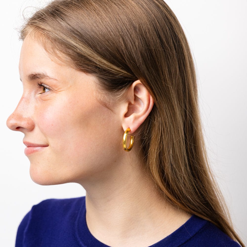 Gemma Everyday Small Chunky Hoop Earrings Brass Wholesale