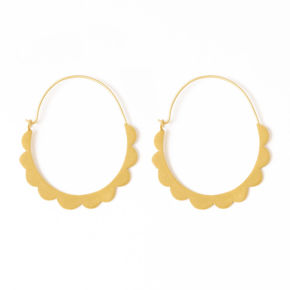 Stephanie Scallop Wrapped Hoop Brass Wholesale