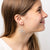 Twiggy Open Petals Flower Drop Earrings Silver
