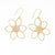 Twiggy Open Petals Flower Drop Earrings Brass Wholesale