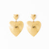 Laura Dangle Heart Earrings Brass Wholesale