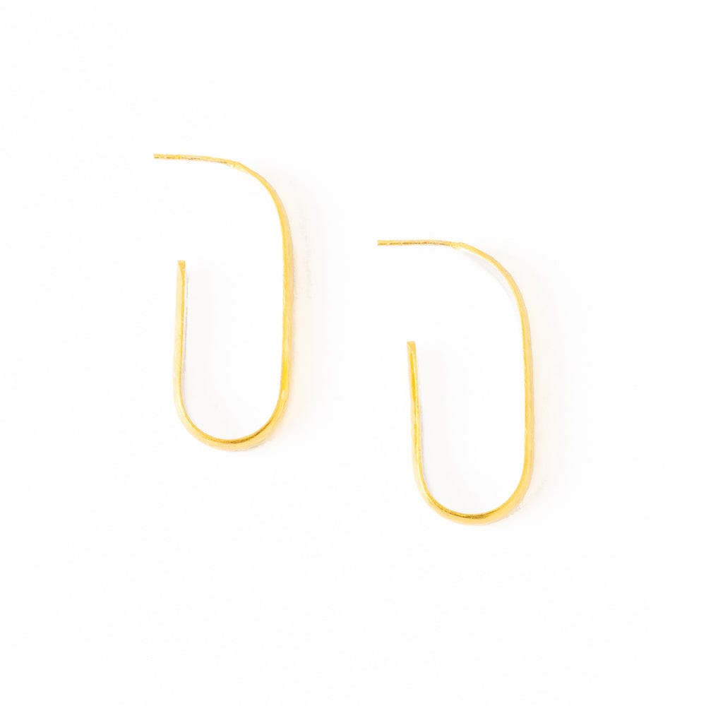 Hallie Hammered Hoop Earrings Brass With Silver Lining Wholesale