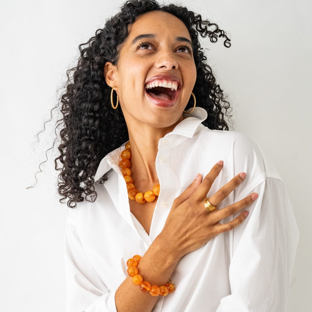 Michele Twisted Rope Hoop Earrings Brass Wholesale