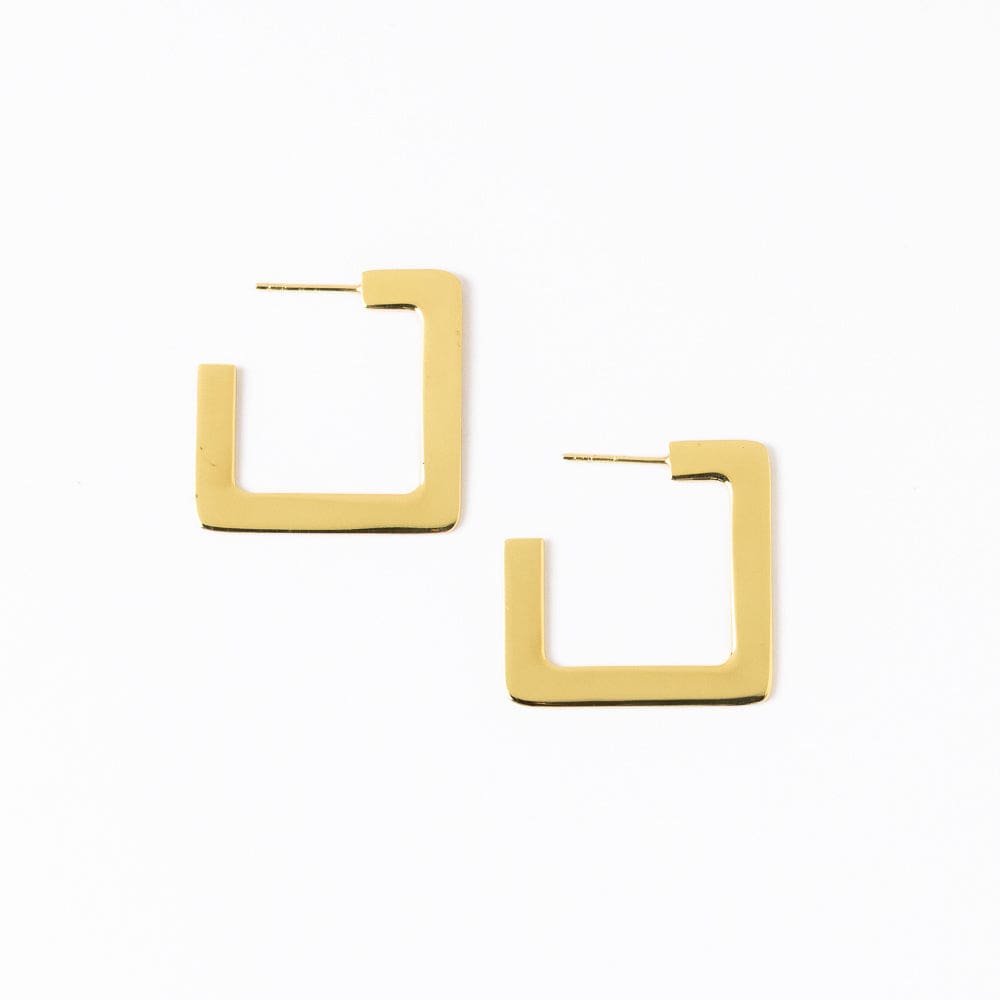 Heidi Square Hoop Earrings Brass Wholesale