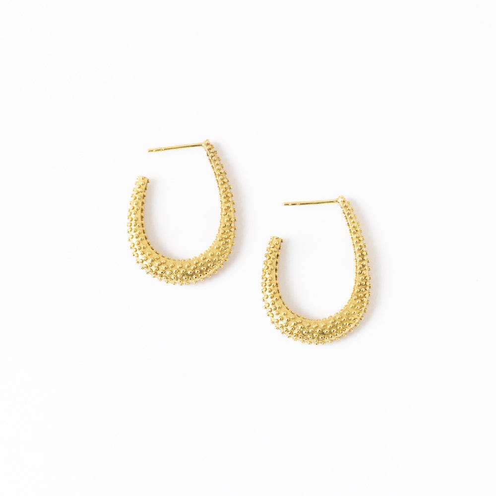 Hillary Textured Hoop Earrings Brass Wholesale