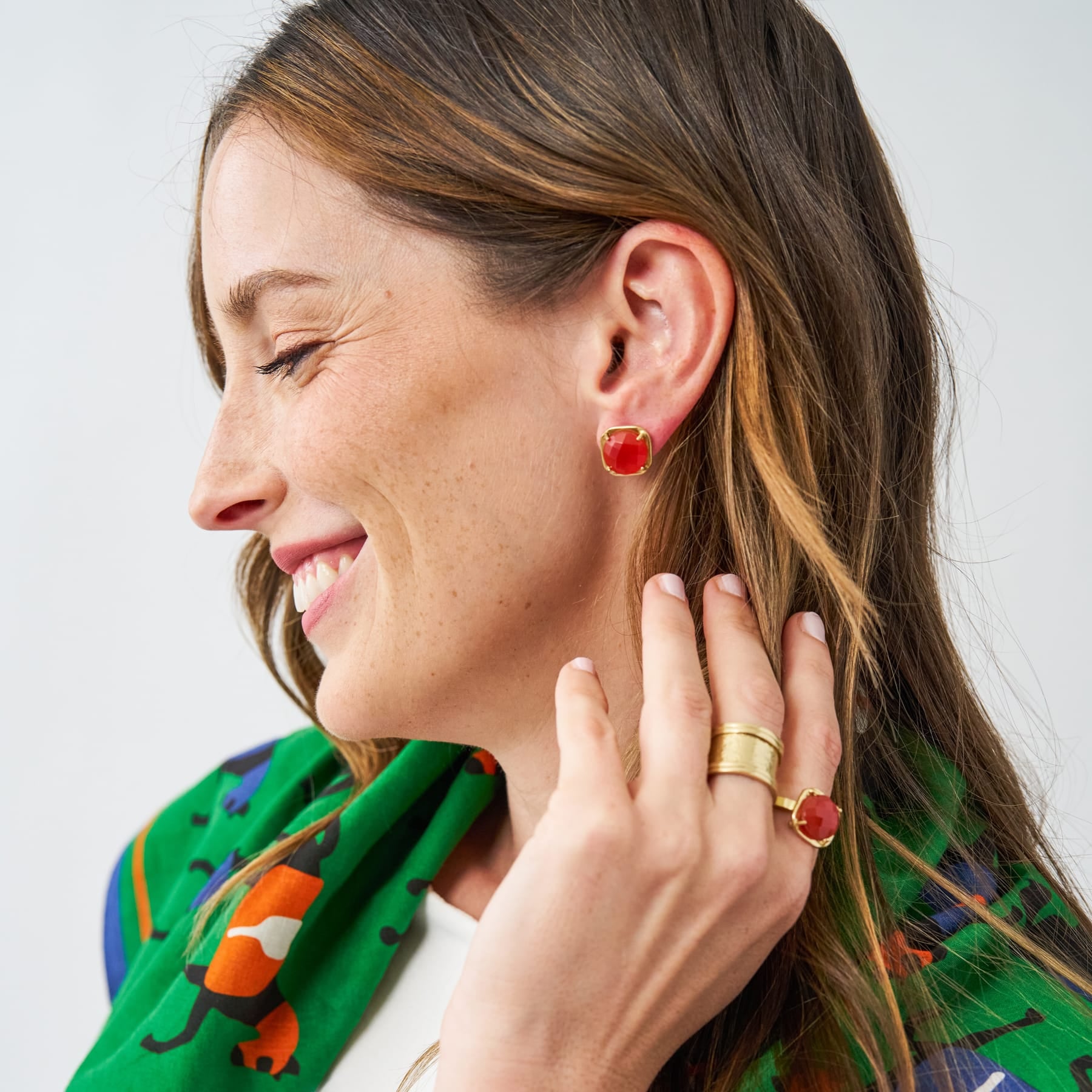 Celeste Single Stone Adjustable Ring Carnelian