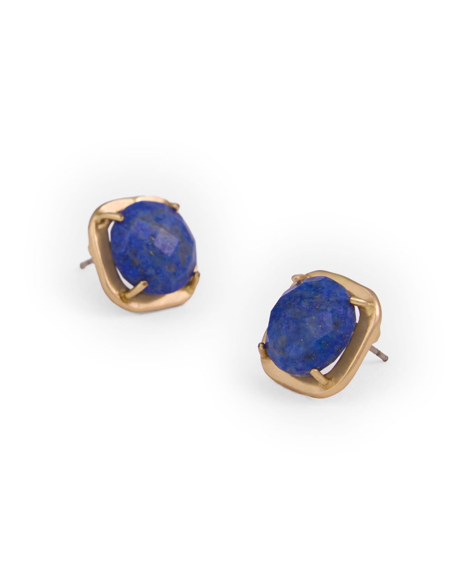 Celeste Single Stone Post Earrings Lapis