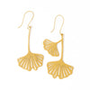 Amelia Ginkgo Leaf Earrings Brass Wholesale