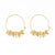 Madelyn Botanical Leaves Thin Circle Hoop Earrings Brass Wholesale