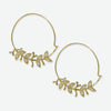 Madelyn Botanical Leaves Thin Circle Hoop Earrings Brass Wholesale