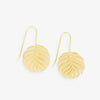 Camila Round Open Palm Leaf Threader Earrings Brass Wholesale