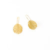 Camila Round Open Palm Leaf Threader Earrings Brass Wholesale