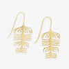 Anika Botanical Abstract Leaves Threader Earrings Brass Wholesale