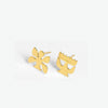 Layla Brass Abstract Nordic Post Earrings 18k Gold Wholesale