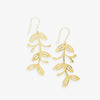 Vera Abstract Leaves Botanical Threader Earrings Brass Wholesale