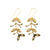 Vera Abstract Leaves Botanical Threader Earrings Brass Wholesale