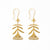 Ingrid Botanical Abstract Floral Leaf Drop Earrings Brass Wholesale