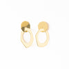 Ginger Large Abstract Door Knocker Earrings Brass Wholesale